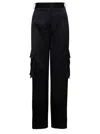 VERSACE BLACK CARGO PANTS SATN EFFECT WITH CARGO POCKETS IN VISCOSE WOMAN