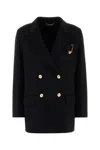 Versace Double-breasted Cachemire Blend Jacket In Black