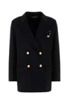 Versace Double-breasted Cachemire Blend Jacket In Black
