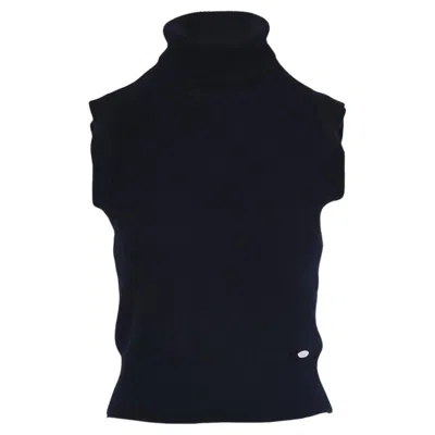 Pre-owned Versace Black Cashmere Turtleneck Vest - '80s