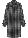 VERSACE BLACK CHECKED TWEED WOOL COAT