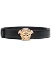 Versace Black Cintura Medusa Logo Belt In Black