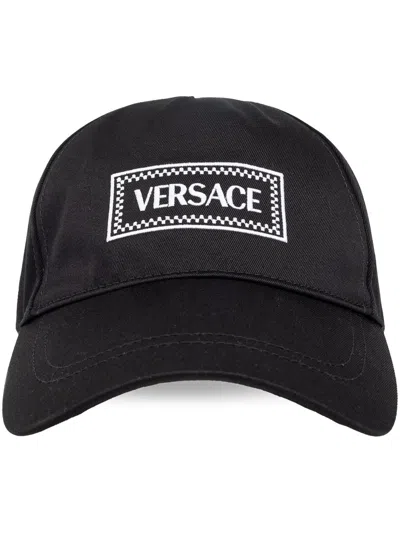 Versace Black Cotton Baseball Cap