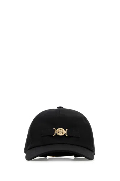 Versace Medusa Biggie Cotton Drill Adjustable Baseball Cap In Black
