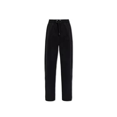 Versace Black Cotton Casual Pants In Multi