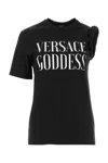 Versace Feminine Printed Cotton T-shirt In Black For Ss23