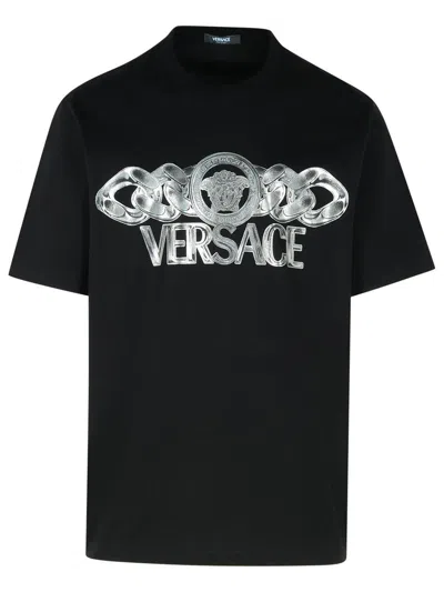 VERSACE VERSACE BLACK COTTON T-SHIRT