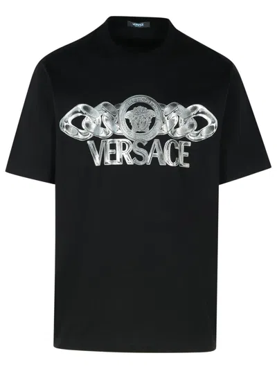 VERSACE VERSACE BLACK COTTON T-SHIRT