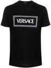 Versace Black Cotton T-shirt In Multicolor