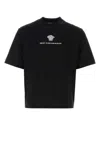 Versace Cotton T-shirt With Medusa Embroidery In Black