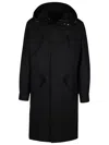 VERSACE VERSACE BLACK COTTON TRENCH COAT