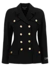 Versace Black Crepe Double-breasted Jacket In Black
