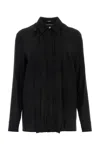 Versace Black Crepe Shirt In Black