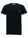 Versace Black Crewneck T-shirt With Medusa Logo Print In Stretch Cotton Man In Black