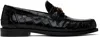 Versace Medusa Crocodile-embossed Leather Loafers In 1b00v-black-