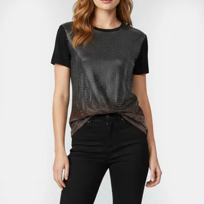 Pre-owned Versace Black Crystal Embellished Cotton Knit Top M