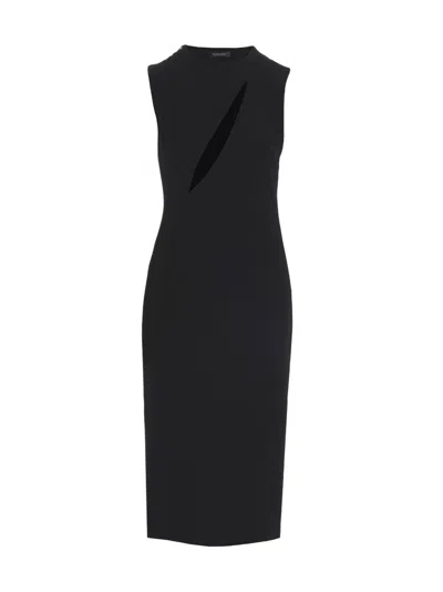 VERSACE BLACK CUT OUT MIDI DRESS