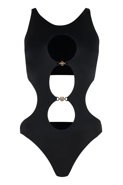 VERSACE BLACK CUT OUT ONE-PIECE SWIMSUIT FOR WOMEN
