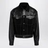 Versace Contrast-panel Button-up Jacket In Black