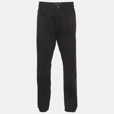 Pre-owned Versace Black Denim Straight Fit Jeans Xxxl