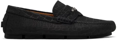 Versace Black Driver Loafers In 1b00e-black-rutheniu