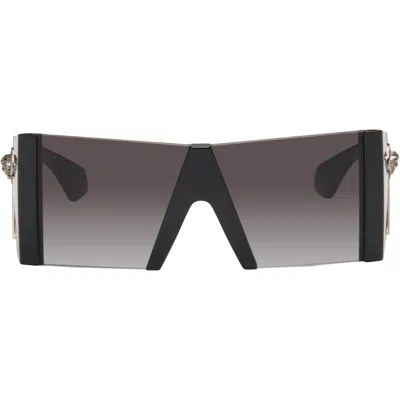 Versace Black Edge Mask Sunglasses In Gray