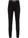 Versace Leggings With Logo In Black