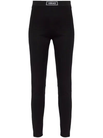 Versace Black Elasticated Waist Leggings