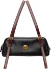 Versace Rectangular Handbag In Smooth Silk And Nylon In Black