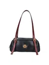 Versace Rectangular Handbag In Smooth Silk And Nylon In Black