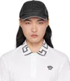 Versace Logo-embossed Denim Cap In 1d810-medium Black