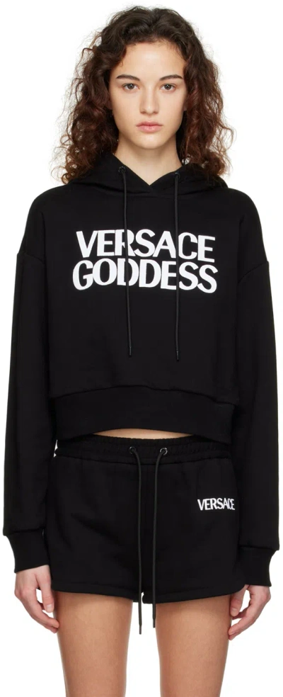 Versace Black Embroidered Hoodie