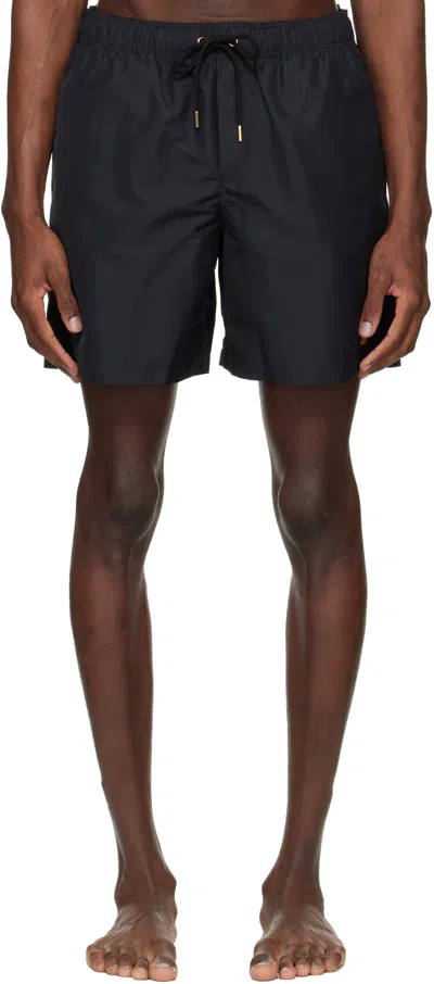 Versace Black Embroidered Swim Shorts