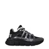 Versace Mixed-material Athletic Sneaker In Black