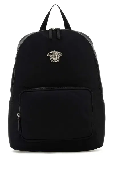 Versace Black Fabric Backpack