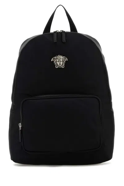 Versace Black Fabric Backpack