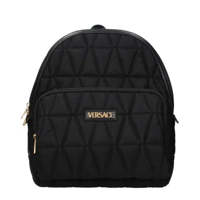 Versace Black Fabric Backpack