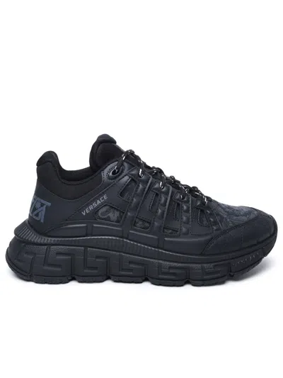 Versace Black Fabric Blend Trainers