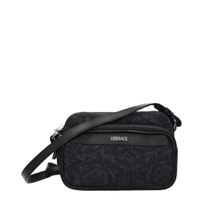 Versace Black Fabric Crossbody Bags