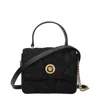 Versace Black Fabric Handbags In Black