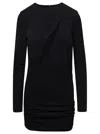 Versace Black Fitted Minidress With Cut-out Detail In Viscose Woman In Black