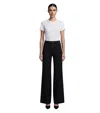 Versace Black Flared Flat Front Pants In Black