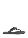 Versace Black Flats In Black- Gold