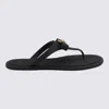 Versace Black Flats In Black- Gold