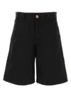 Versace Bermuda In Gabardine Nero Uomo