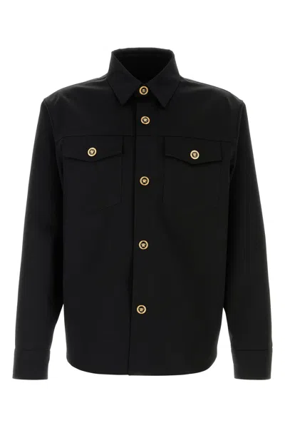 VERSACE VERSACE BLACK GABARDINE SHIRT