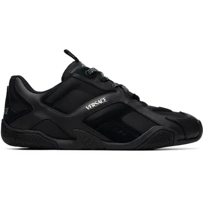 Versace Black Galaxia Leather Sneakers