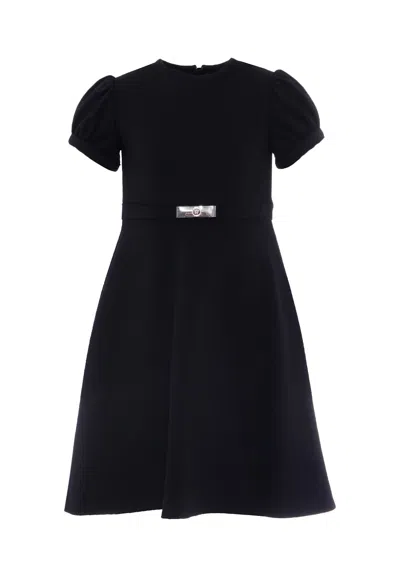 Versace Kids' Black Gianni Ribbon Dress For Girl