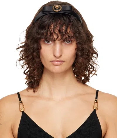 Versace Black Gianni Ribbon Headband