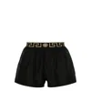 Versace Blue Swimsuit Shorts With Greca Detail In Tech Fabric Man